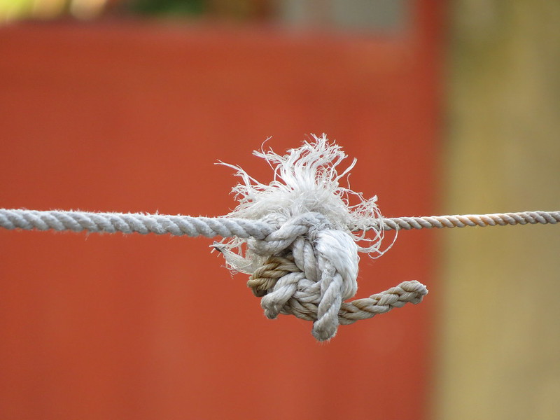 It&rsquo;s a picture of a rope knot. Credit: &ldquo;Rope Knot 2&rdquo; by rebdon7 is licensed under CC BY 2.0